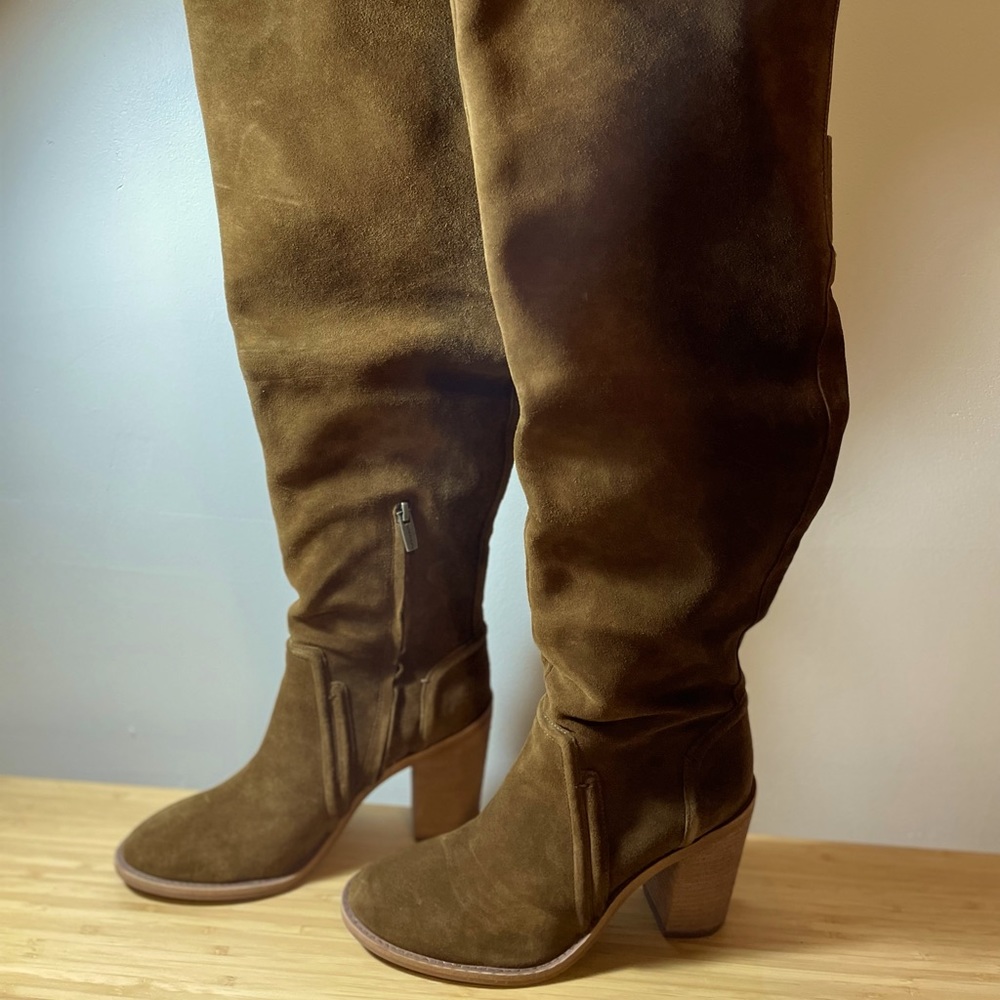Vince Camuto over the knee brown suede boots